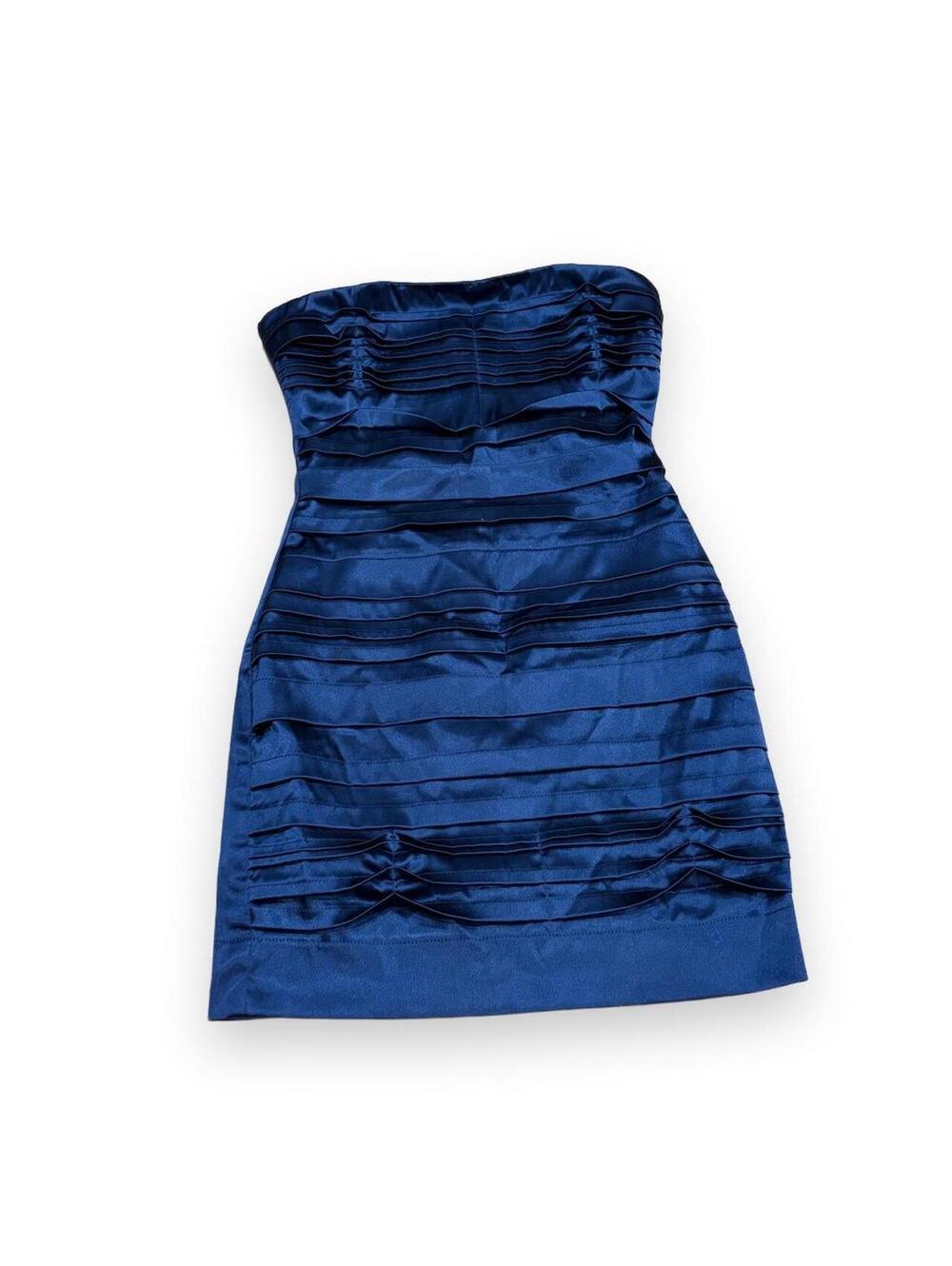 Vintage B. Darlin Navy Satin Strapless Dress 💙✨